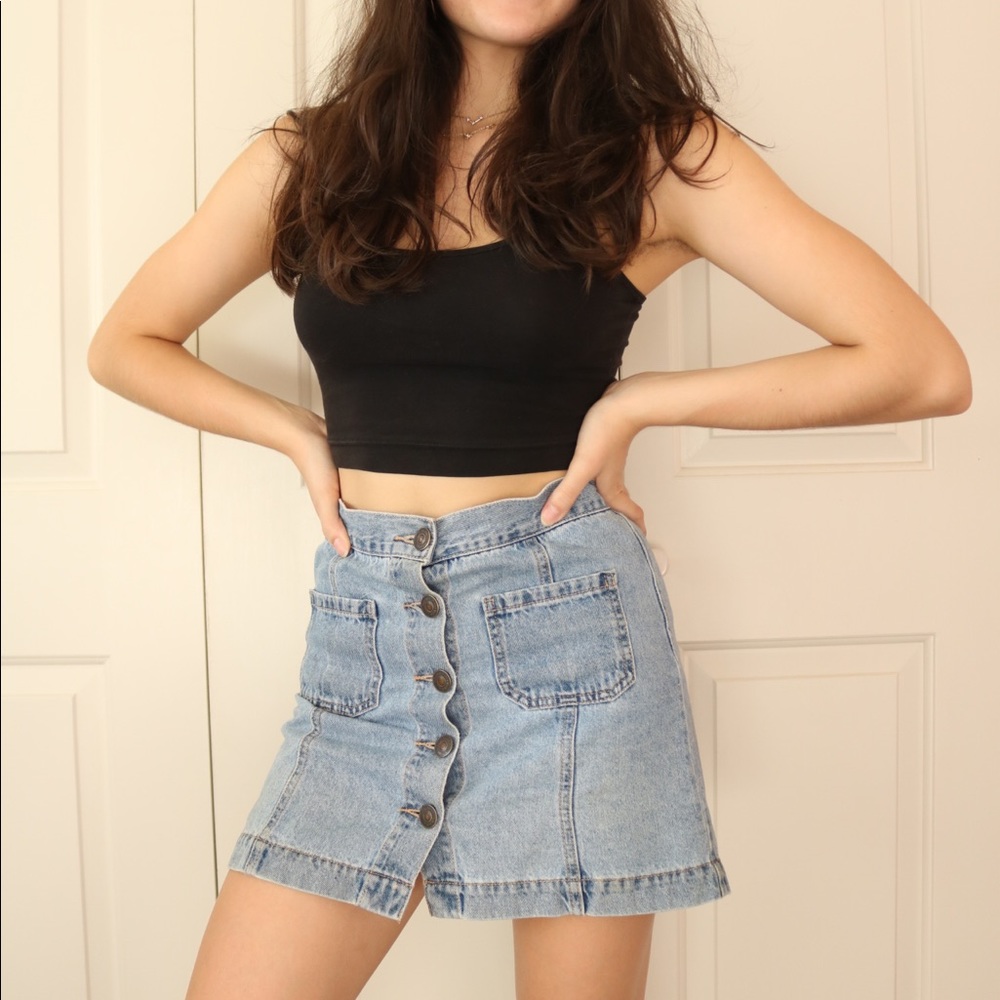 Denim Button Up Skirt